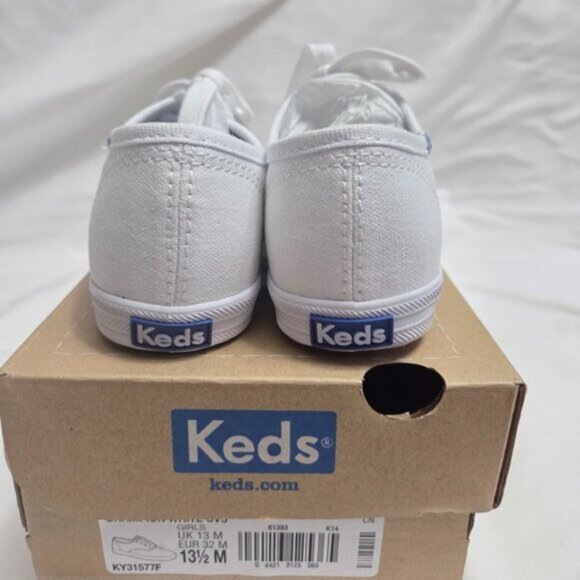 NIB Keds Girls Champion Canvas Sneakers White Size 13.5 - Picture 4 of 11